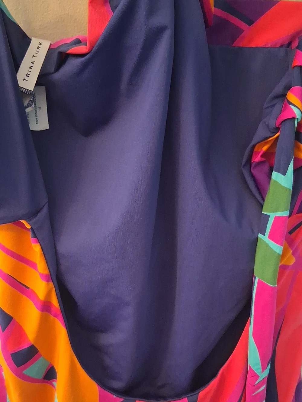 NWT Trina Turk Wailea High Neck Reversible One Piece Swimsuit Size 14 - Picture 7 of 7
